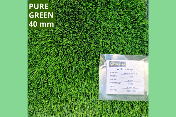 Premium Pure Green Artificial grass: 40mm High density
