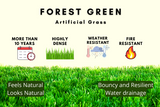 Premium Forest Artificial Fake grass: Green