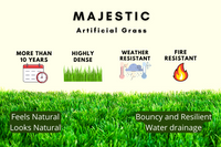 Majestic Green Artificial grass: 40mm High density