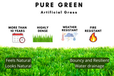 Premium Pure Green Artificial grass: 40mm High density