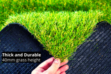 Premium Pure Green Artificial grass: 40mm High density