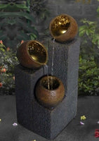 THREE GOLDEN POTS FOUNTAIN with LED lights