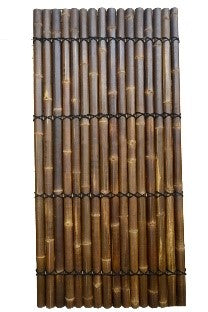 HALF BAMBOO FENCE with 4 Back Slats and Black Coco Rope