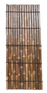 HALF BAMBOO FENCE with 5 Back Slats and Black Coco Rope